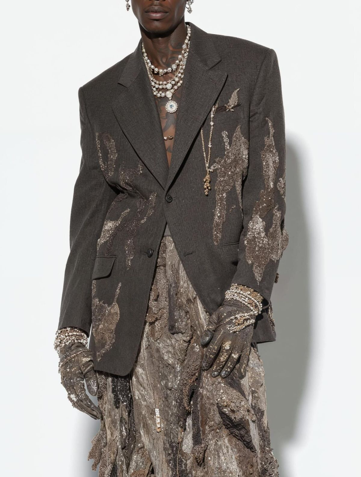 Smoke Embroidered Blazer
